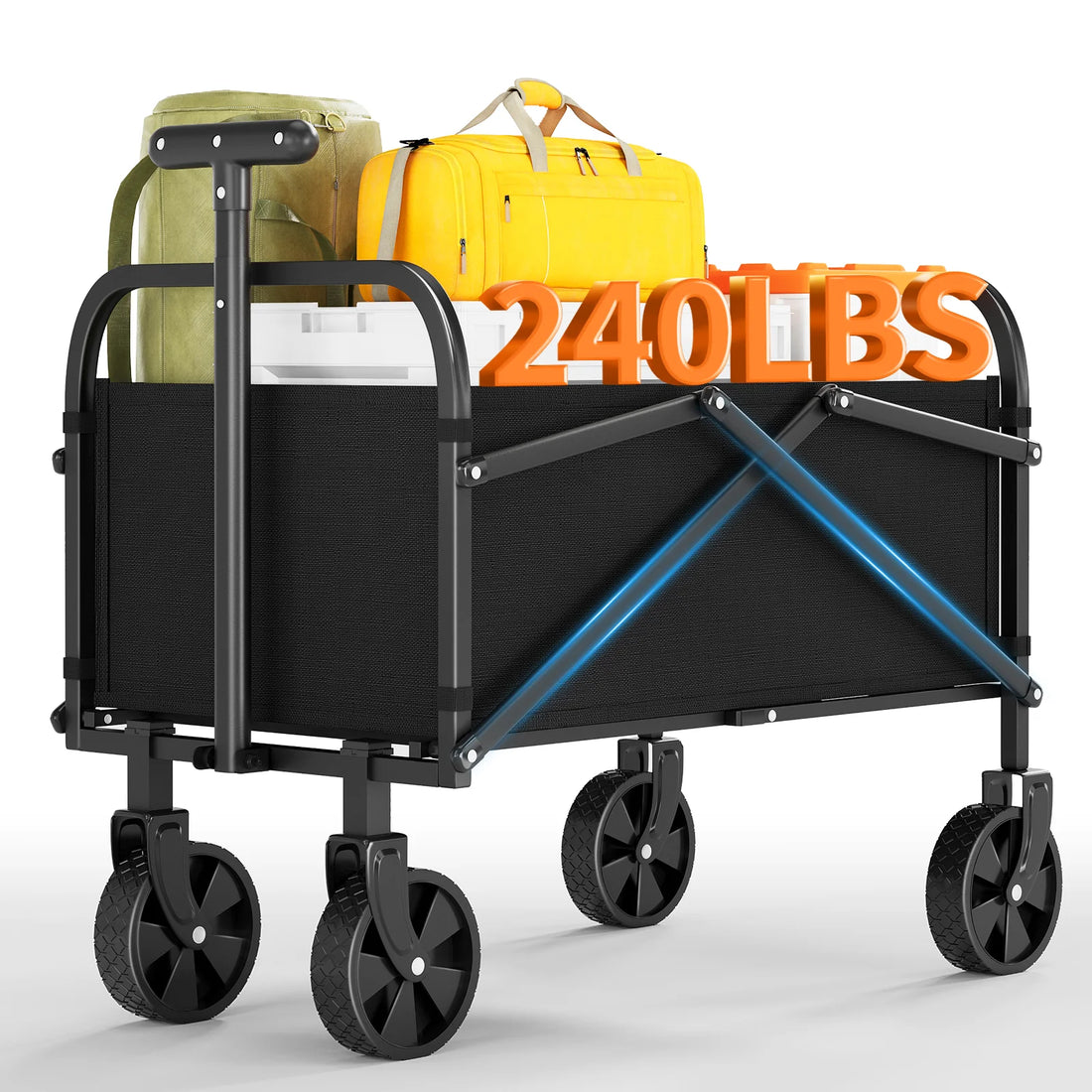 Garvee Bollerwagen Klappbar, 109 kg Tragkraft, 220 L, All Terrain Räder, Für Camping & Garten