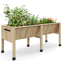 Garvee Erhöhtes Zedernholz-Gartenbeet 183 × 66 × 78 cm – Mit Haken, 35 cm Tiefe, Ergonomisch