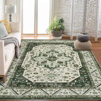 Garvee Vintage Boho Teppich 80 x 150 cm Rutschfest Waschbar Weicher Kurzflorteppich für Wohnzimmer Schlafzimmer Büro, marokkanisches Design, Kunstkaschmir, Graubraun