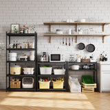 Garvee 5-Stufiges Schwerlast-Regal Mit Verstellbaren Stahlböden Für Garage Und Lager 72" Hoch Pulverbeschichtet Rostfrei Modular - Schwarz Matt