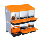 Garvee 6-Loch Hühnernistkasten 81×52×79 cm – Orange, Für Kleine Herden bis 12 Hennen - Orange