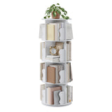 Garvee 4-Stufiges Drehbares Bücherregal Aus Hochwertigem P2 MDF Für Wohnzimmer Büro Schlafzimmer, 360° Drehbar, Platzsparend, 18.11"D x 18.11"W x 50.79"H - Weiß