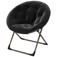Garvee Saucer Chair Lounge-Stuhl, Oversized Faltbar mit Goldrahmen, Schwarz für Schlafzimmer & Wohnzimmer
