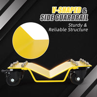 Garvee Schwerlast Rad-Dolly Set (4er-Set) – 8000 lbs (3629 kg) Tragkraft, 360° Lenkrollen mit Feststeller, für Auto, LKW & Motorrad (Gelb)