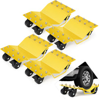 Garvee Schwerlast Rad-Dolly Set (4er-Set) – 8000 lbs (3629 kg) Tragkraft, 360° Lenkrollen mit Feststeller, für Auto, LKW & Motorrad (Gelb)