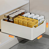 Garvee Ausziehbare Schublade Küche, Erweiterbarer Küchenorganisator, Kein Bohren, Weiß, 25cm B x 43cm T x 14cm H - Wie gezeigt