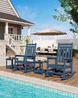 Garvee Garten-Beistelltisch mit zwei Ebenen, 1 Tisch, Zwei Ablageebenen, Marineblau - Marineblau