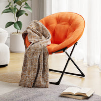 Garvee Saucer Chair Lounge-Stuhl, Oversized Faltbar mit Schwarzer Rahmen, Orange für Schlafzimmer & Wohnzimmer