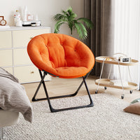 Garvee Saucer Chair Lounge-Stuhl, Oversized Faltbar mit Schwarzer Rahmen, Orange für Schlafzimmer & Wohnzimmer