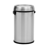 Garvee Mülleimer 17 gal/65 L Edelstahl Fingerabdruckfrei Offener Deckel Robust Gewerblich Schwarz Für Restaurant & Büro - schwarz