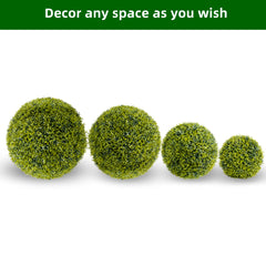 Garvee Buchsbaumkugel 4er-Set Groß Ø32 cm UV-Beständig Künstlich Für Garten Hochzeit Deko Grün