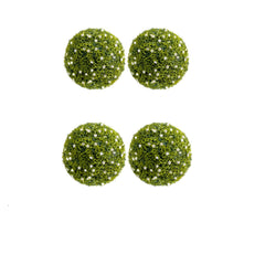 Garvee Buchsbaumkugel 4er-Set Groß Ø32 cm – Künstlich mit Weiß Blumen für Garten & Hochzeit