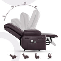 Garvee Power-Lift-Sessel – Elektrisch, Wärme & Massage, Verstellbar, PU-Leder, Seniorenhilfe, 95×95×104 cm