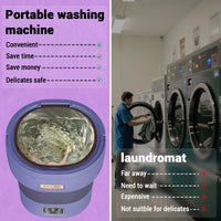 Garvee Mini Waschmaschine 12 L, 2-in-1 Mit Schleuder, Faltbar, Leise, Für Wohnung & Camping, Lila
