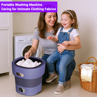 Garvee Mini Waschmaschine 12 L, 2-in-1 Mit Schleuder, Faltbar, Leise, Für Wohnung & Camping, Lila
