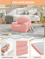 Garvee Diary Faltbares Kleinkind-Sofa Mit Halbmond-Design Für Spielzimmer Und Lesen, 16.9"D x 22.8"W, Mehrfarbig - 