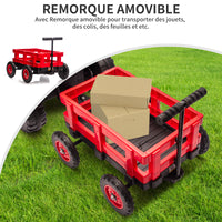 Garvee Elektrischer Kindertraktor 12V – Mit Abnehmbarem Anhänger, 6 Räder, Doppelmotor, LED, Bluetooth, USB, Musik, Fernbedienung für Garten und Hof