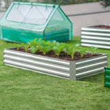 Garvee Hochbeet Kit Mit PVC Abdeckung 2-in-1 Gewächshaus Und Pflanzkasten Verzinktes Blumenbeet Für Garten Und Gemüseanbau 180x90x90cm Transparent