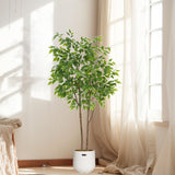 Garvee 160 cm künstliche Ficus-Pflanze mit Topf zur Dekoration von Büro und Wohnzimmer, Grün