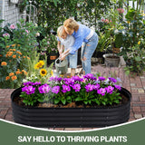 Garvee Raised Garden Bed Schwarzer Metall-Hochbeet 150x60cm Galvanisierter Stahl Für Outdoor-Gartenpflanzen