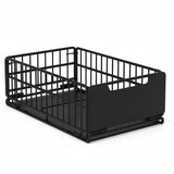 Garvee Faltbare, Ausziehbare Schublade, Skalierbarer Schrank-Organizer, Metall-Aufbewahrungskorb für Vorratskammer und Badezimmer, Ohne Bohren, 43 x 25 x 18 cm, Schwarz - Schwarz