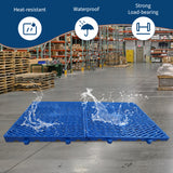 Garvee 12Stück Kunststoff Paletten HDPE Schwerlast 907 kg für Lager & Außenbereich 30 × 59,9 × 3 cm Leicht Wasserdicht, Blau - Blau