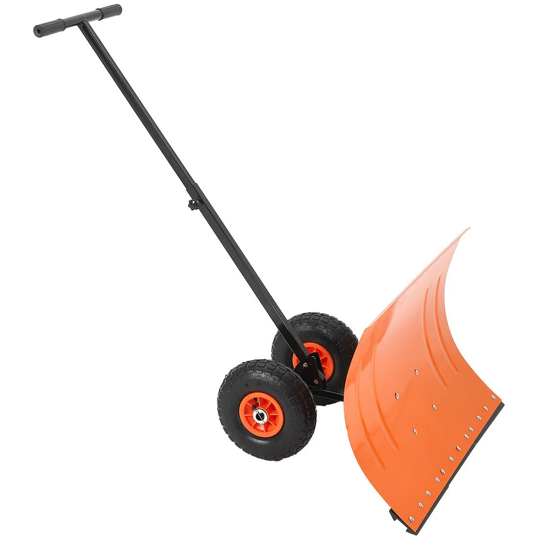 Garvee Schneeschieber 50 cm, Mit Rädern, 5 Fach Verstellbar, Rutschfest, Für Einfahrten & Gehwege