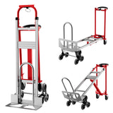 Garvee 3-in-1 Profi-Sackkarre Mit Treppensteiger – Schwerlast Handwagen 363kg Tragkraft, Klappbar & Mit Spanngurten Für Lager Und Umzug (Rot) - Rot