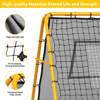 Garvee Fußball Rebounder Netz 120 x 120 cm, Verstellbar, Doppelseitig, Stahlrahmen, Wetterfest