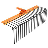 GARVEE Rasentraktor Heuharke 152 cm, Heurechen mit 21 Harkenzinken, Rasenrechen zum Ziehen für ATV-Rasenmäher & Traktoren, Hochleistungs-Vertikutierer für Laub & Unrat, Orange - Orange