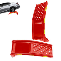 GARVEE PKW-Auffahrrampen 2er-Set aus Stahl, Bis 3.630 kg Belastbarkeit, 23 cm Hubhöhe, Wartungsrampen mit Reflektierenden Sicherheitsaufklebern für PKW, SUV & LKW, Rot
