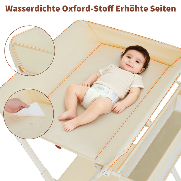 Wasserdichter Oxford-Stoff mit erhöhten Seitenwänden am Wickelbereich