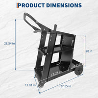Garvee Schweißwagen 3-stufig, 100 Kg Tragkraft, Stahl, Mit Rollen & Sicherheitsketten, Für Werkstatt