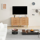 Garvee Fluted Dresser Kommode Mit 3 Schubladen MDF Holz Metallgriffe Beine Für Schlafzimmer Wohnzimmer 28x17x30 Weiß Schwarz Natur Grün - 