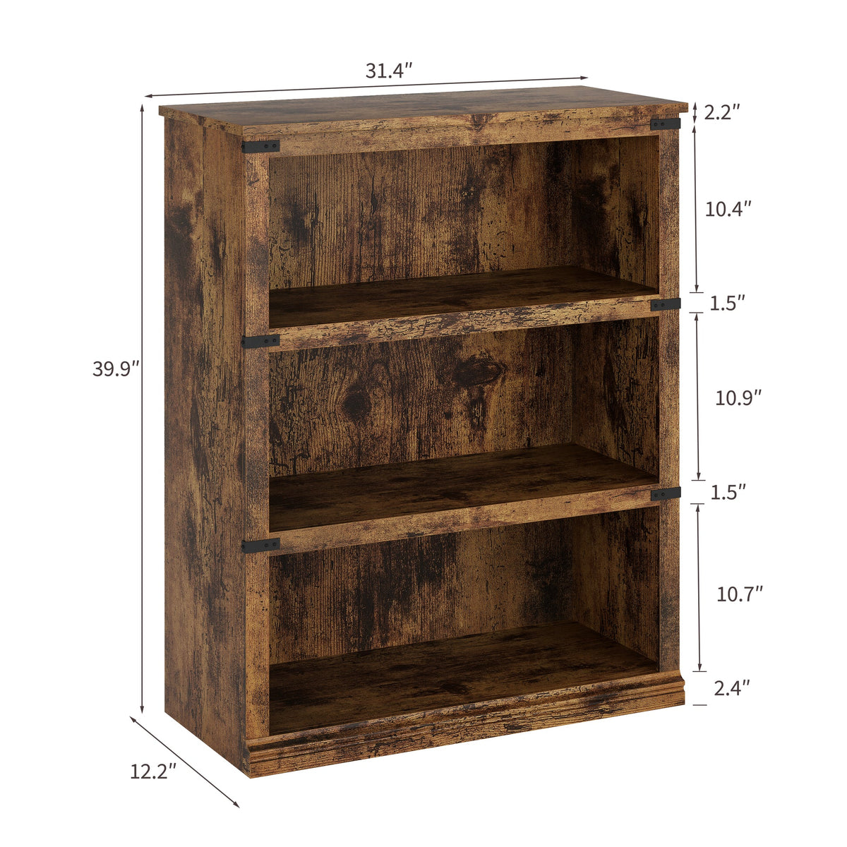 Garvee Vintage Bücherregal für Wohnzimmer Büro Schlafzimmer und Flur