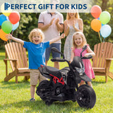 Garvee Kinder-Elektromotorrad im Aprilia-Stil, LED, USB, Musikfunktion, Schwarz - Schwarz