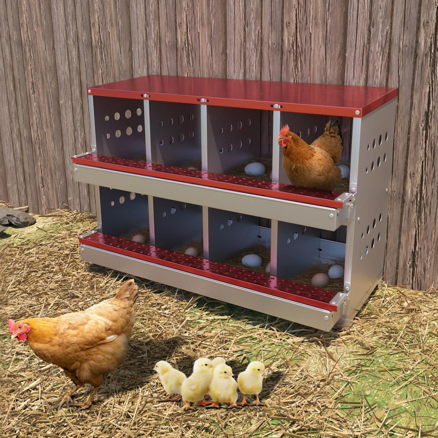 Garvee Metall-Nistkasten – Wasserdichter Hühnerstall mit 10 Fächern, Ideal für den Außenbereich