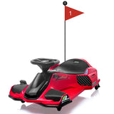 Garvee Rot 24V Elektro Drift Kart für Kinder mit LED Licht 180W Motor bis 7.5 mph Für Kinder 6-12 Jahre Outdoor Rennspaß - Rot