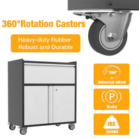 GARVEE Mobiler Werkzeugschrank aus Metall mit Schublade & 360° Rollen - 77x46x80cm