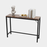 Garvee Konsole Tisch Industrial Sofa Tisch Mit Ablage Metallrahmen MDF Wohnzimmer Büro Schlafzimmer 39.4" L Grau - schwarz