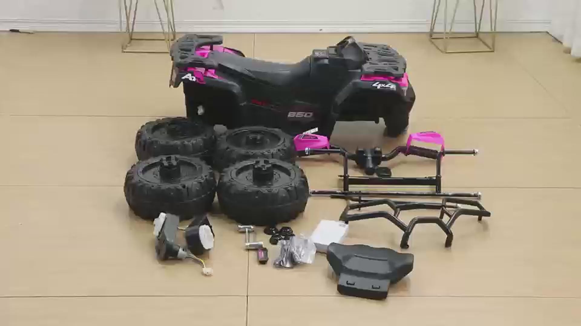 Garvee Blau Elektro-Quad 12V für Kinder – Mit Fernbedienung, 2x35W Motoren, Musik & LED für Kinder 3-8 Jahre