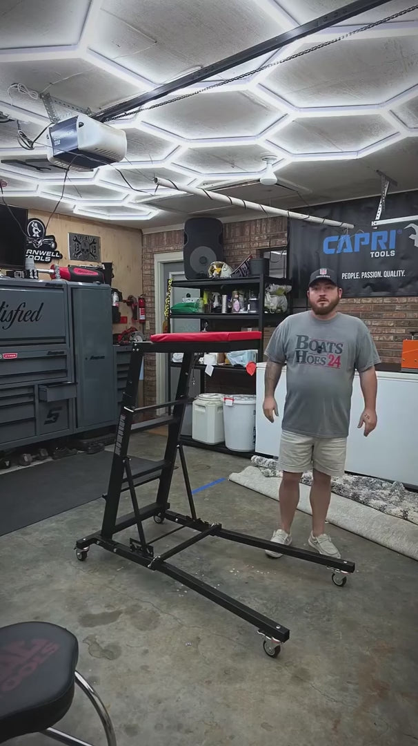 GARVEE Rollbar Automotive Topside Creeper, Engine Creeper 116–168 cm Einstellbar, 181 kg Kapazität High Top Creeper, 4 Lenkrollen, Gepolstertes Deck, Creeper für die Garage zu Hause, Doppelholm