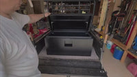 Garvee Deichselbox 91 × 38 × 38 cm aus Stahl, LKW-Werkzeugkasten mit Gasdruckfeder für Anhänger & Wohnmobil, Schwarz