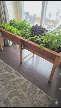 GARVEE Hochbeet aus Zedernholz 183 x 66 x 79 cm, Ergonomisches Pflanzbeet mit 35 cm Tiefe und Haken, Hochbeet für Gemüse, Kräuter, Blumen und Balkon, Dunkelbraun