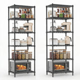 Garvee Drahtregal, 60 × 45 × 183 cm, mit Stauraum, mit Ablage, höhenverstellbar, Metall, Industrie-Stil, Schwarz