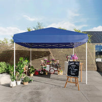 GARVEE Pop-Up Pavillon 3x3 m, Faltpavillon aus 210D Oxford, Robustes Stahlgestell, Wetterfest und Stabil für Camping, Gartenpartys und Outdoor-Events, Blau