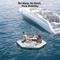 Garvee aufblasbare Wasser-Hängematte 2,59 m, sechseckige Schwimminsel aus UV-beständigem PVC in Marinequalität, robuste Badeplattform für Pool, See & Fluss