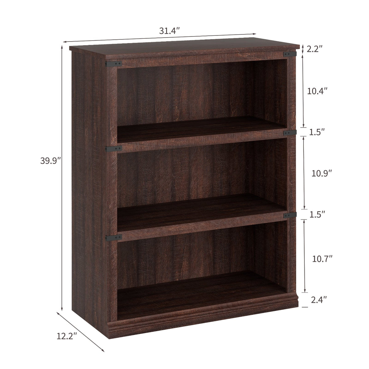 Garvee Kirschholz Bücherregal für Wohnzimmer Büro Schlafzimmer und Flur