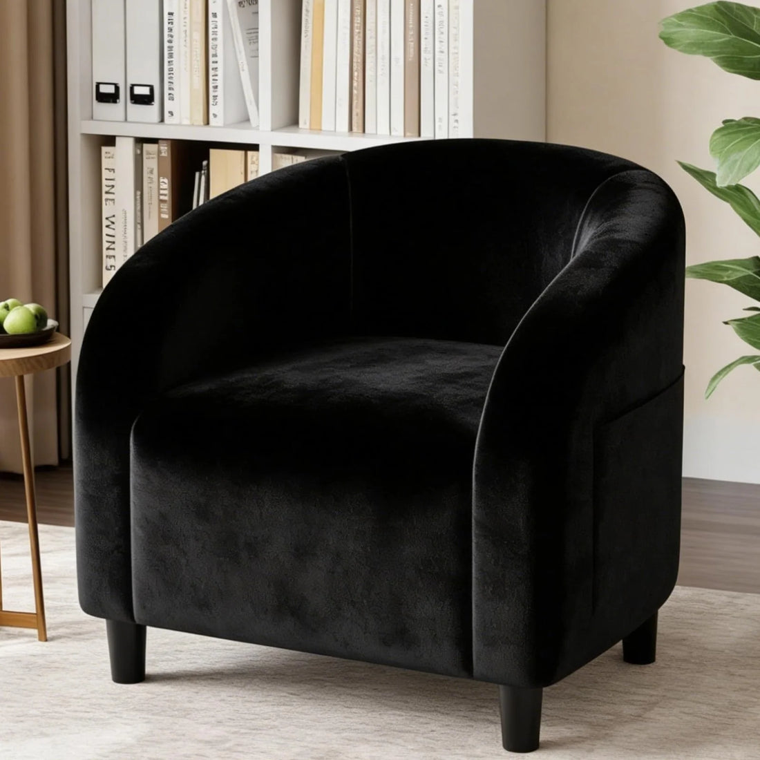 Garvee Velvet Club Chair, U Rückenlehne, Gepolstert, Retro, Für Wohnzimmer & Schlafzimmer