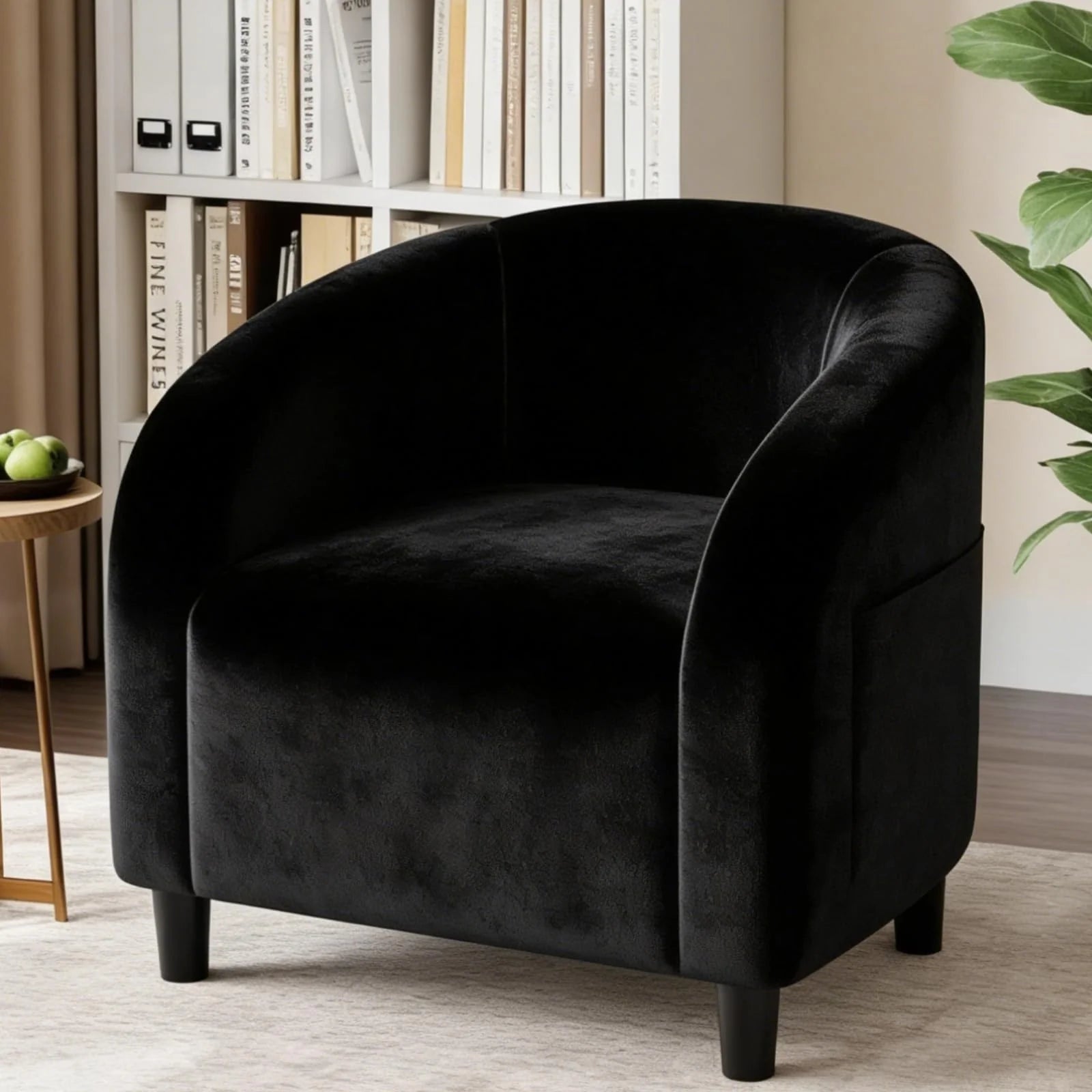 Garvee Velvet Club Chair, U Rückenlehne, Gepolstert, Retro, Für Wohnzimmer & Schlafzimmer